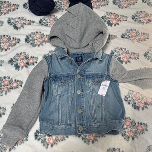 GAP Kids Denim Jacket with Gray Hoodie